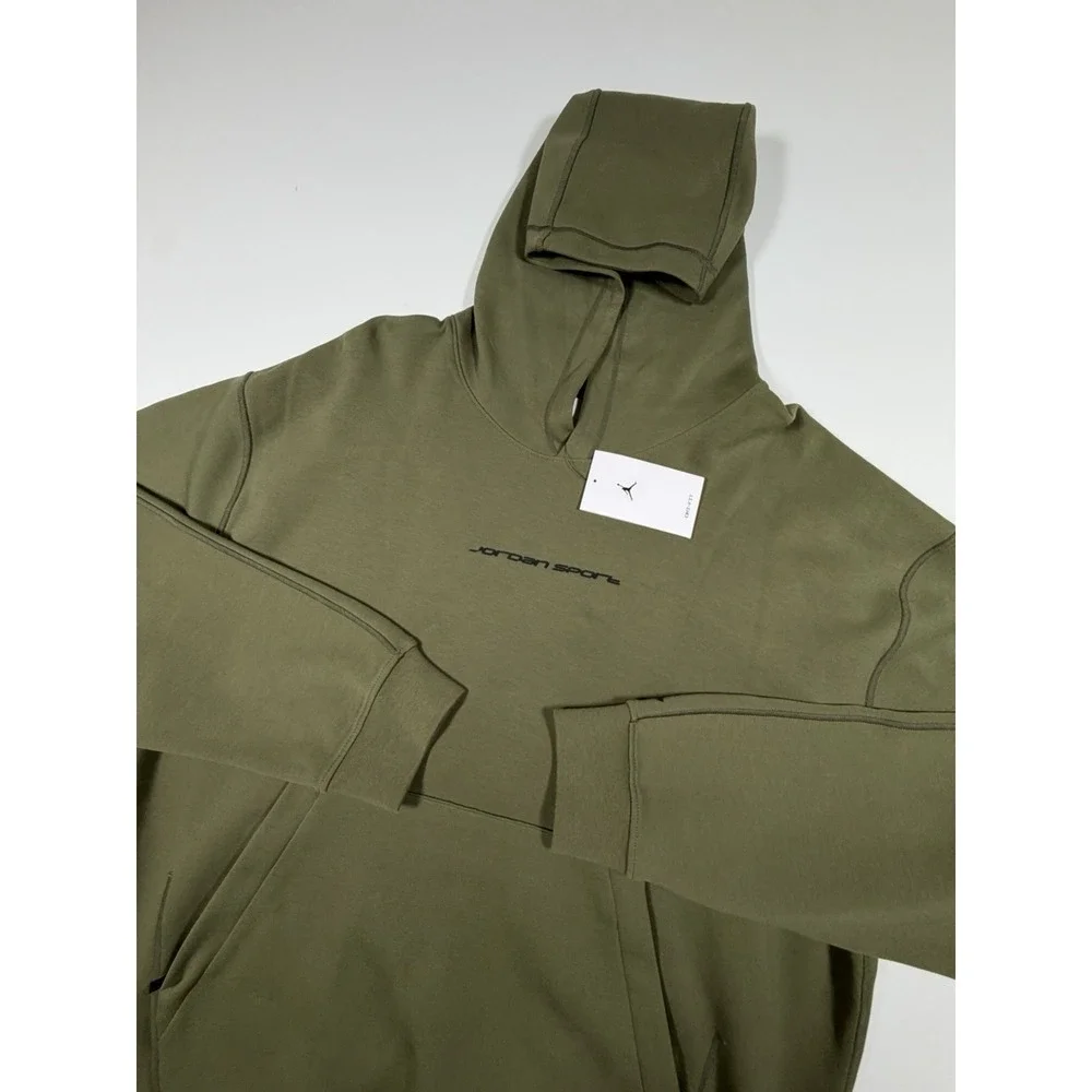 Nike Air Jordan Sport Fleece Dri-FIT Hoodie Pullover Olive Men's XL HF0280-222
